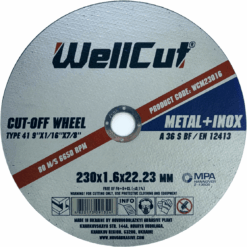 Круг відрізний WellCut по металу та нержавіючій сталі 230x1,6x22,23 мм