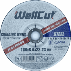 Круг шлифовальный WellCut по металлу 180x6,0x22,23 мм