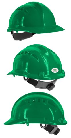 Каска захисна вентильована 3003 OLSON з храповиком, HDPE, зелена (29009)