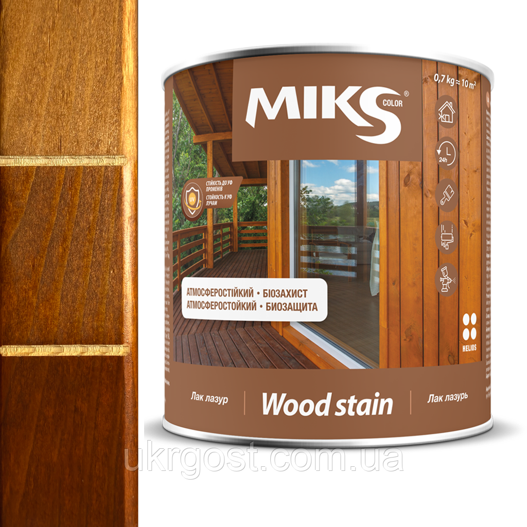 Лак Лазурь для дерева Miks Тик глянец 1,6 кг