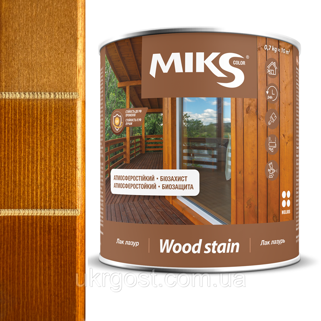 Лак Лазурь для дерева Miks Сосна глянец 1,6 кг