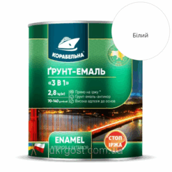 Грунт-эмаль 3в1 по металлу Корабельная Белый полуглянец 2,8 кг