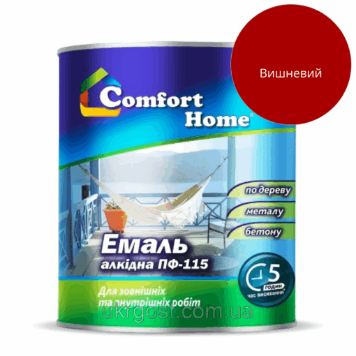 Емаль алкідна Comfort ПФ-115 Вишневий глянець 0,9 кг