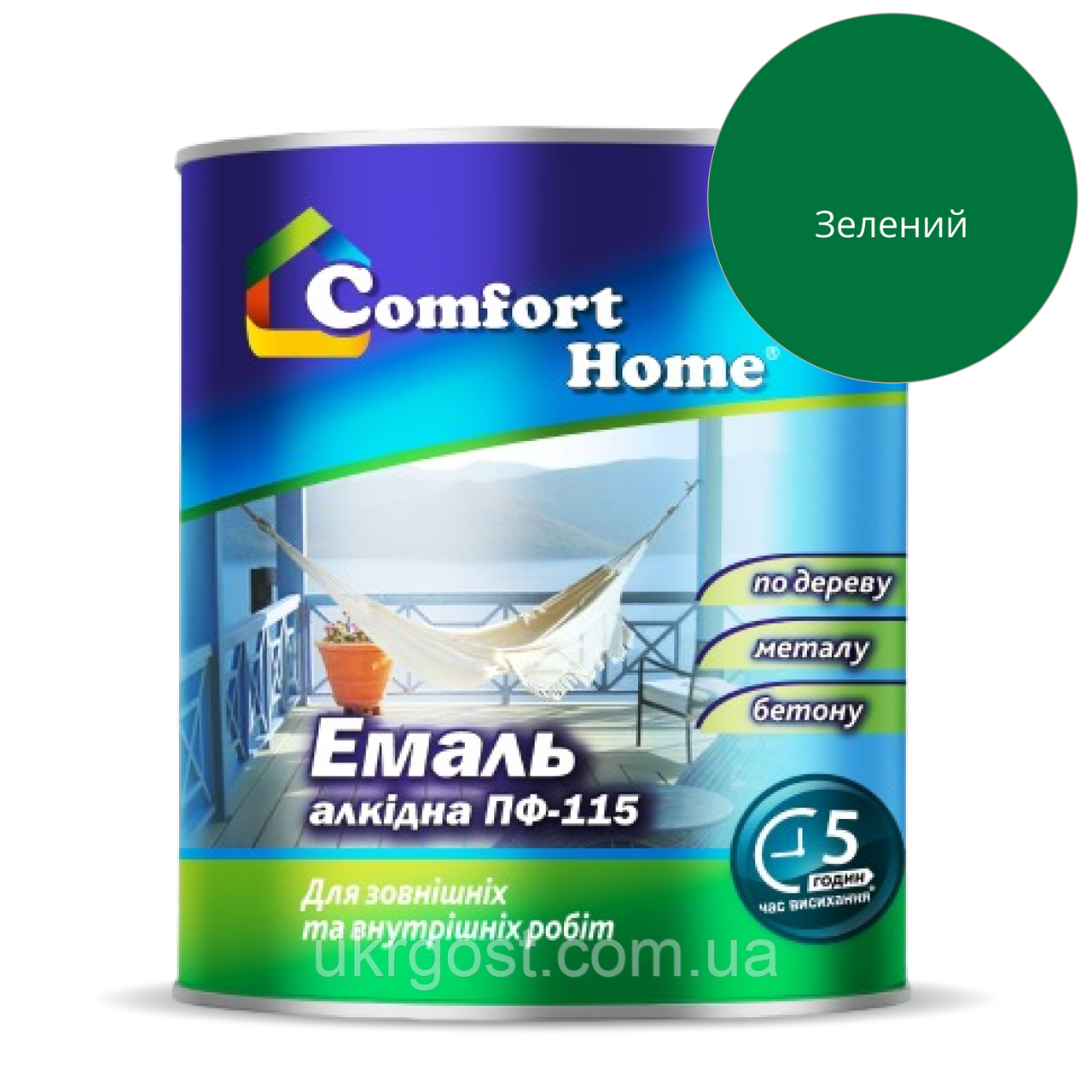 Эмаль алкидная Comfort ПФ-115 Зеленый глянец 2,8 кг