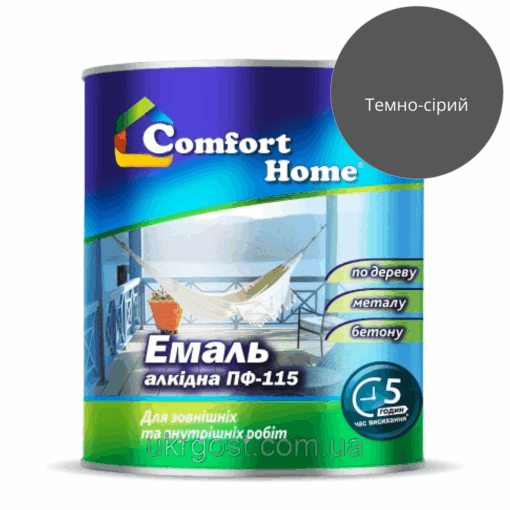 Емаль алкідна Comfort ПФ-115 Темно-сірий глянець 2,8 кг