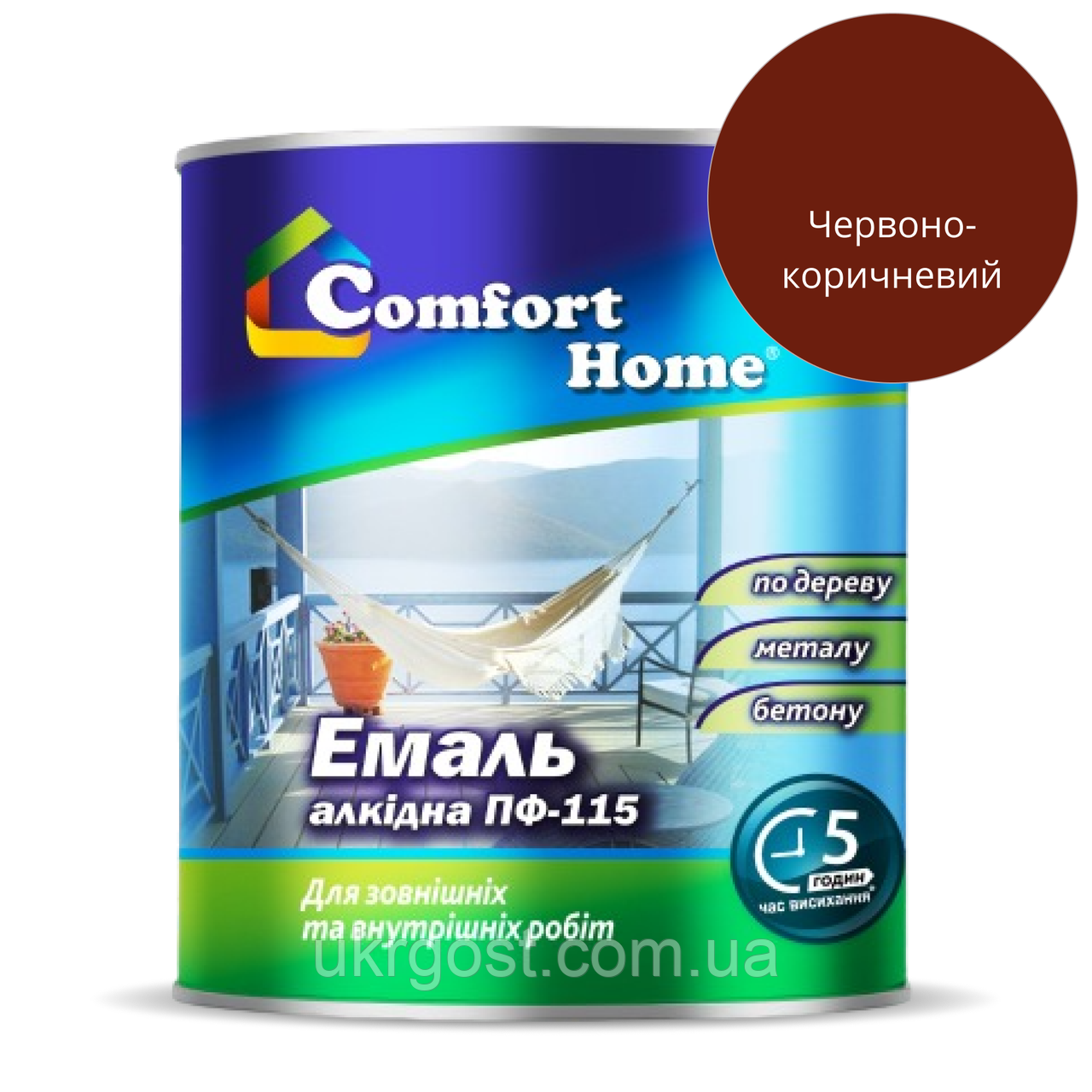 Эмаль алкидная Comfort ПФ-115 Красно-коричневый глянец 2,8 кг