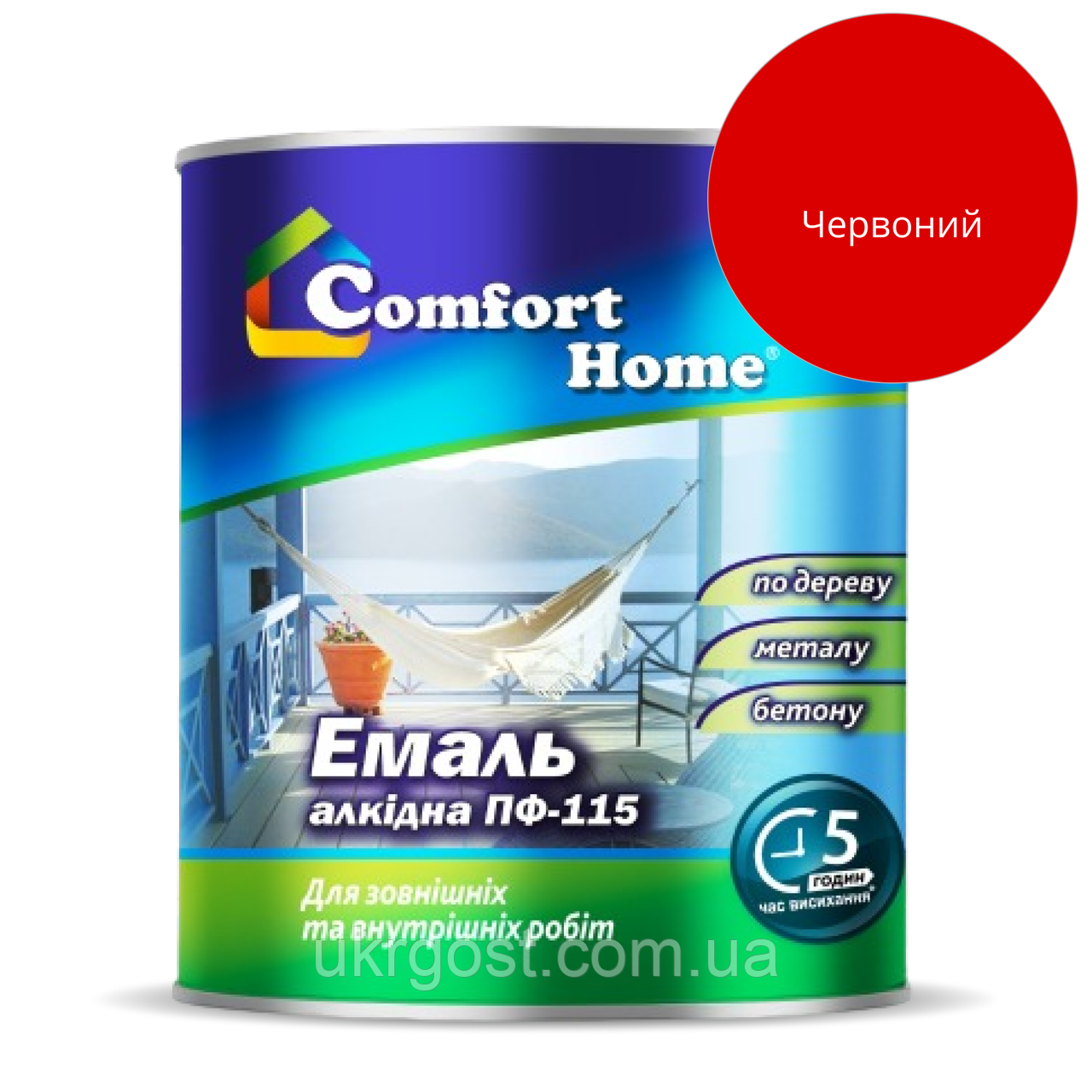 Эмаль алкидная Comfort ПФ-115 Красный глянец 0,9 кг