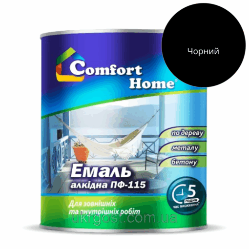 Емаль алкідна Comfort ПФ-115 Чорний глянець 2,8 кг