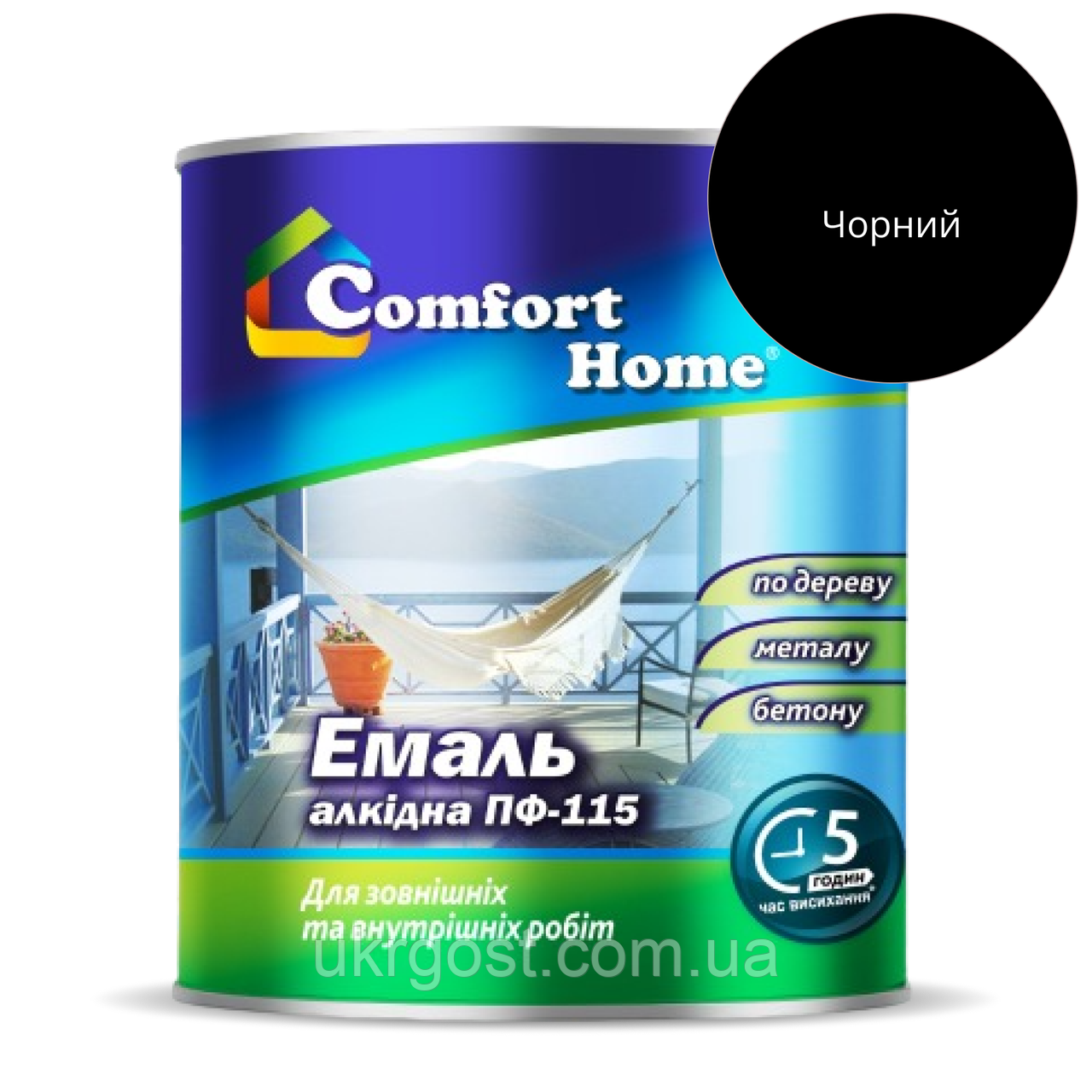 Эмаль алкидная Comfort ПФ-115 Черный глянец 50  кг