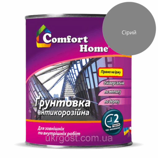 Ґрунтовка по металу Comfort ГФ-021 Сірий мат 0,9 кг
