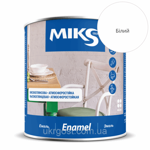 Емаль алкідна Мiks ПФ-115 Білий глянець 2,8 кг