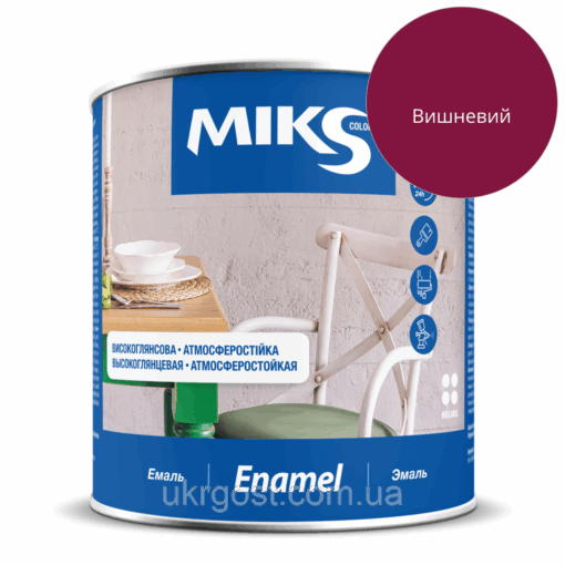 Емаль алкідна Мiks ПФ-115 Вишневий глянець 2,8 кг
