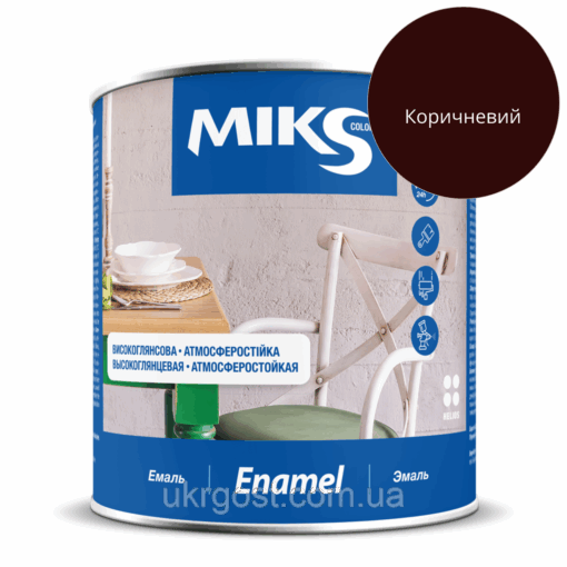 Емаль алкідна Мiks ПФ-115 Коричневий глянець 0,8 кг