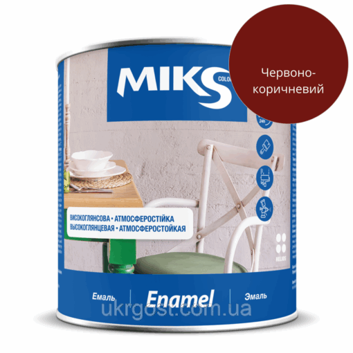 Емаль алкідна Мiks ПФ-115 Червоно-коричневий глянець 2,8 кг