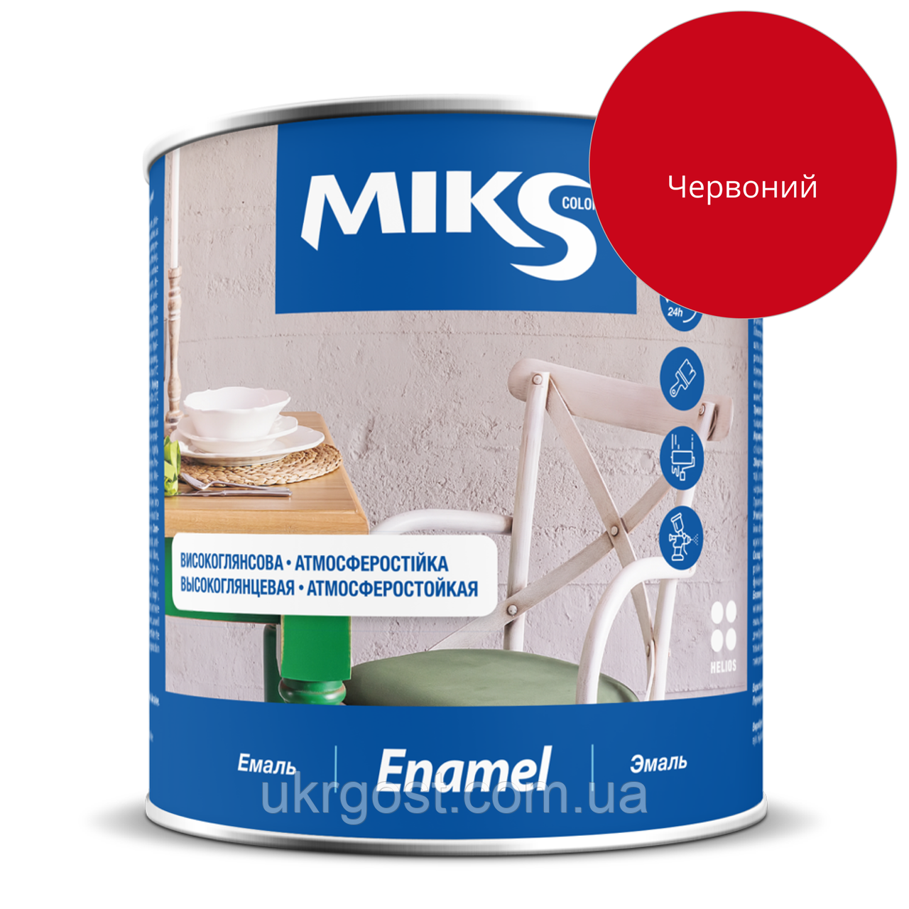 Эмаль алкидная Мiks ПФ-115 Красный глянец 2,3 кг