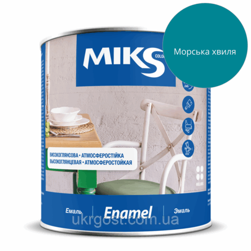 Емаль алкідна Мiks ПФ-115 Морська хвиля глянець 0,8 кг