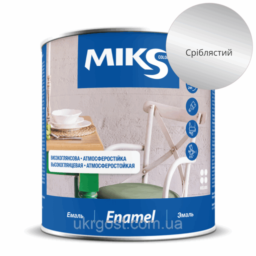 Емаль алкідна Мiks ПФ-115 Сріблистий глянець 2,5 кг