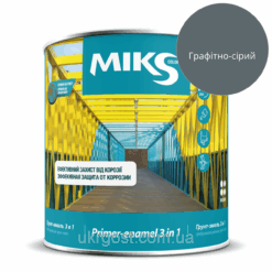 Ґрунт-Емаль 3в1 по металу Miks Графитно-Сірий напівмат 2,3 кг