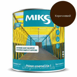 Грунт-эмаль 3в1 по металлу Miks Шоколадно-Коричневый полумат 2,3 кг