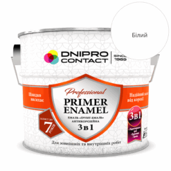 Грунт-эмаль 3в1 по металлу Dnipro-Contact Белый глянец 0,9 кг