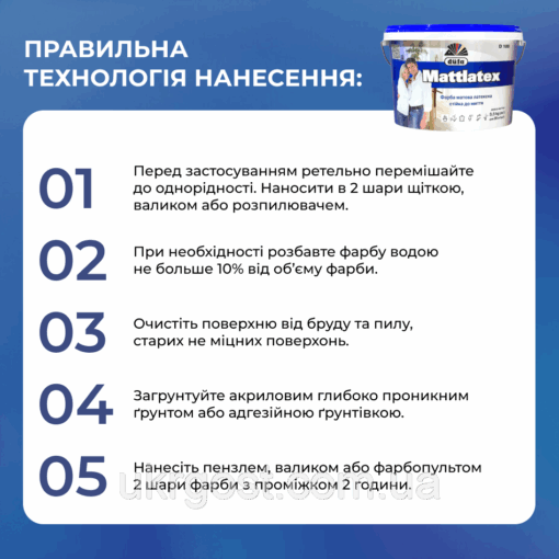 Фарба для стін латексна Dufa Mattlatex D100 мат Білий 1,4 кг — изображение 5