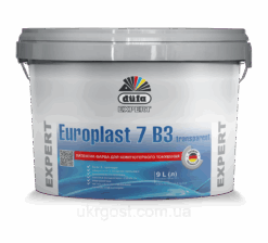 Фарба для стін латексна зносостійка Dufa Europlast 7 B3 Transparent мат прозора база під тонировку 1 л