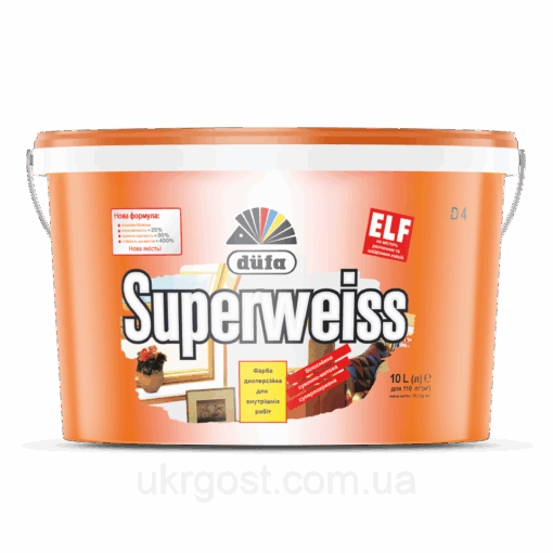 Краска для стен виниловая водоэмульсионная Dufa Superweiss D4 мат белый 5 л