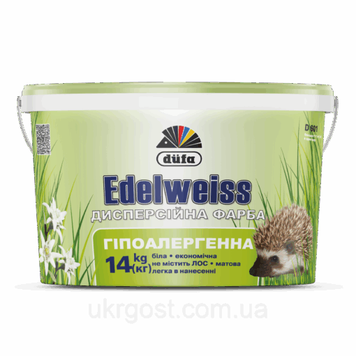 Фарба для стін акрилова гіпоаллергенная Dufa Edelweiss D601 мат білий 3,5 кг