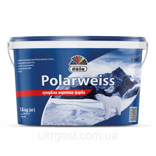 Фарба для стелі Dufa Polarweiss D605 Білосніжний 14 кг
