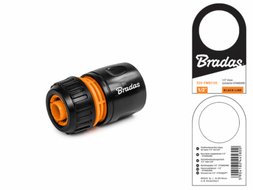 Конектор 1/2" - STANDARD, з ярликом, BLACK LINE, ECO-PWB2120 - Зображення 2