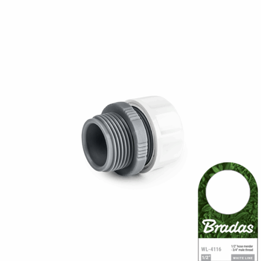 Адаптер із зовнішньою різьбою 3/4" та муфтою під шланг 1/2", WHITE LINE, WL-4116