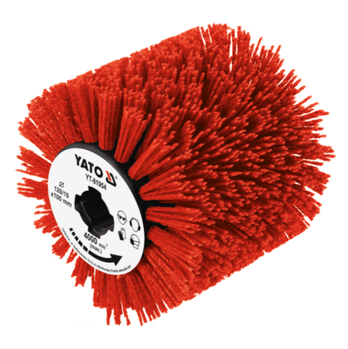 Шліфувально-браширувальна машинка по мет/дер YATO 230 В,1300 Вт, 900-3700 об/хв Ø=120/19х100 мм - Зображення 5