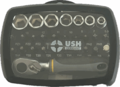 Набір насадок і головок USH: з тримачем і тріщаткою, PH-PZ-T-HEX-, головки М5-13, 28 ел