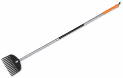 Граблі віялові пластикові 13 зубців, сталевий держак, TQ-G13TS