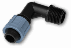 Коліно сполучне крапельна стрічка – різьба зовнішня 1/2", DSTA02-12L