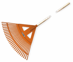 Граблі віялові 27 зубців з дерев'яним держаком, KT-CX27W