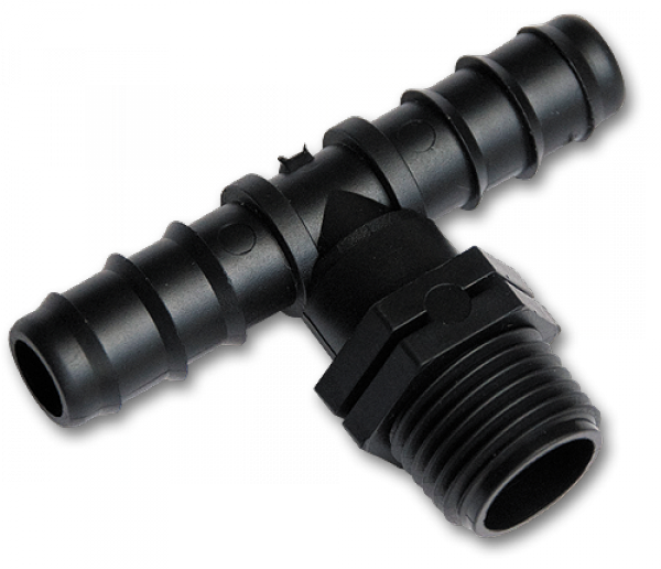 Трійник із зовнішньою різьбою 1/2", штуцер під трубку 16мм, DSWA06-1216L