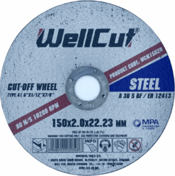 Круг відрізний WellCut по металу та нержавіючій сталі 150x2,0x22,23 мм