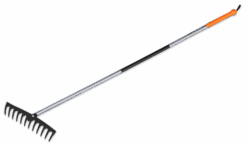 Граблі пластикові 12 еластичних зубців, сталевий держак, TQ-G12TS