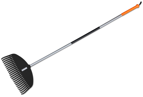 Граблі пластикові 23 зубця, сталевий держак, TQ-G23TS