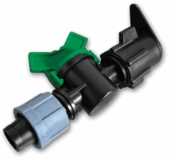 Старт-конектор з мінікраном для крапельної стрічки, в плаский шланг, DSTZ07-1701L