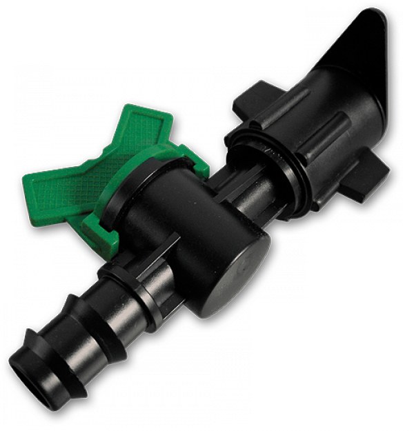 Старт-конектор в плаский шланг з мінікраном / штуцер для трубки 20мм, DSWZ15-20L