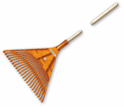 Граблі віялові 22 зубці з дерев'яним держаком, KT-CX22B